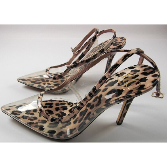 JLO by Jennifer Lopez Women's Animal Print Clear Ankle Strap Heels Size 7 - Picture 5 of 7